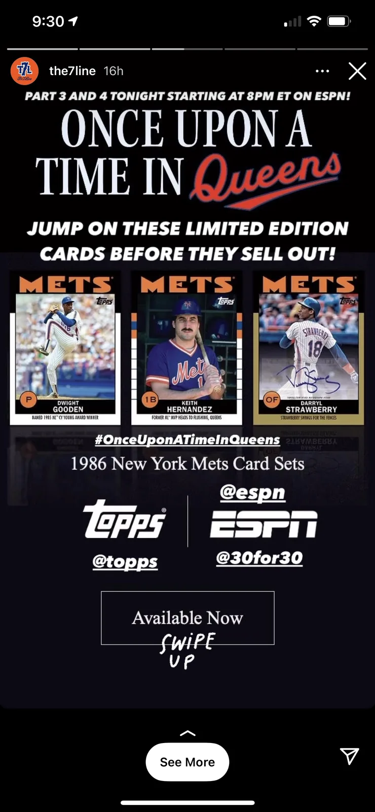 '86 Mets × ESPN × Topps card set